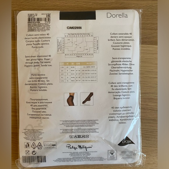 New premium semi sheer black tights from Philippe Matignon Sz 3 M - Picture 4 of 7